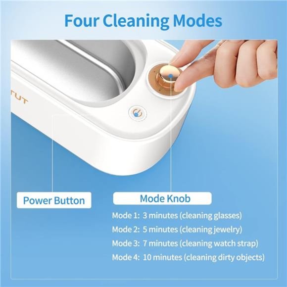 Ultrasonic Jewelry Cleaner, 48KHz Portable Ultrasonic Cleaner with 4 Modes - Picture 7 of 7
